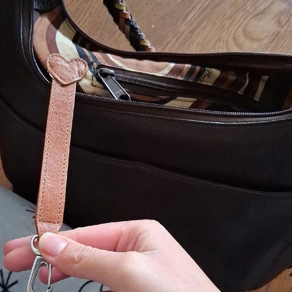 Brighton Dark Brown Leather Hobo Bag - Picture 6 of 12